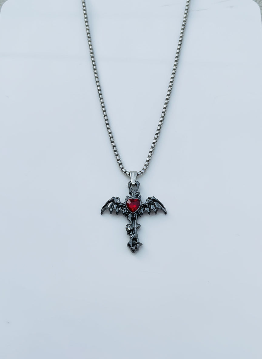 Emberwing cross necklace