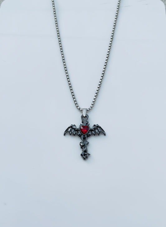 Emberwing cross necklace