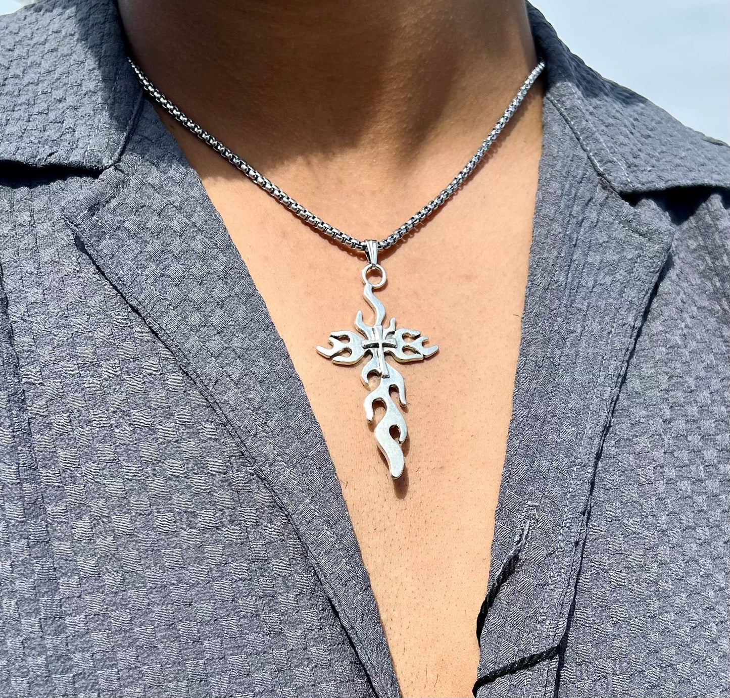 Inferno Cross Necklace