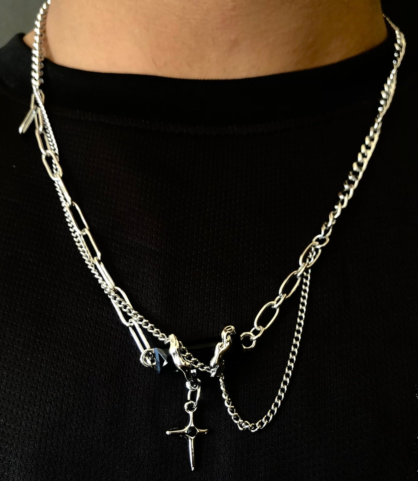 Shadow Cross layered Necklace