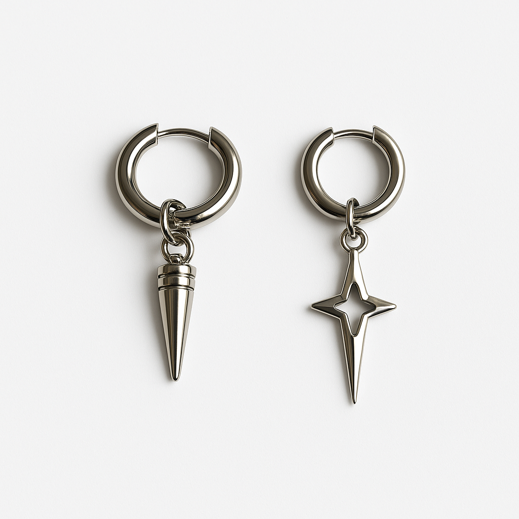 Spike & Celestial Hoop Earrings Combo