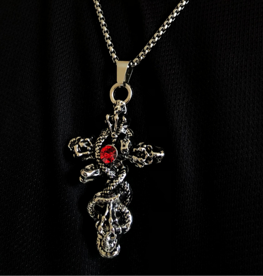 Serpent Cross Necklace
