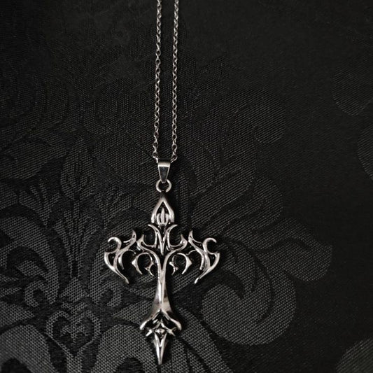 Dark Flame Cross Necklace
