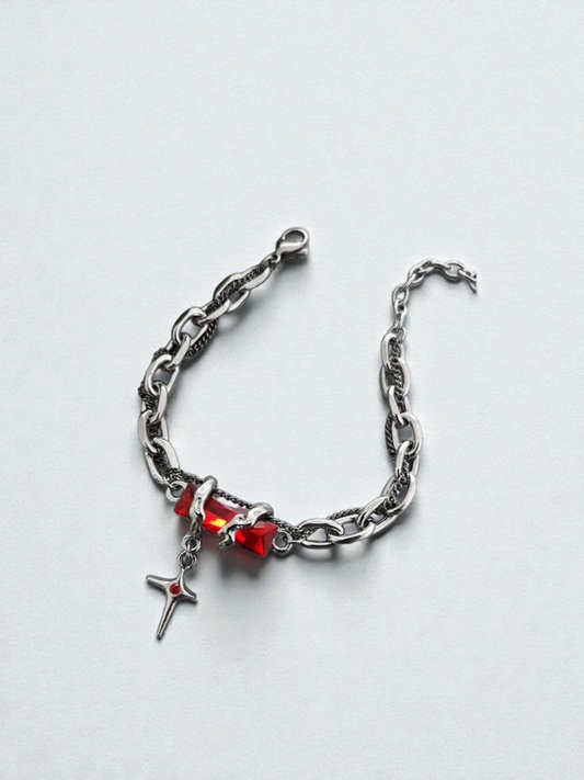 SHADOW CROSS BRACELET (RED)