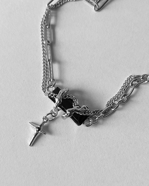 Shadow Cross layered Necklace