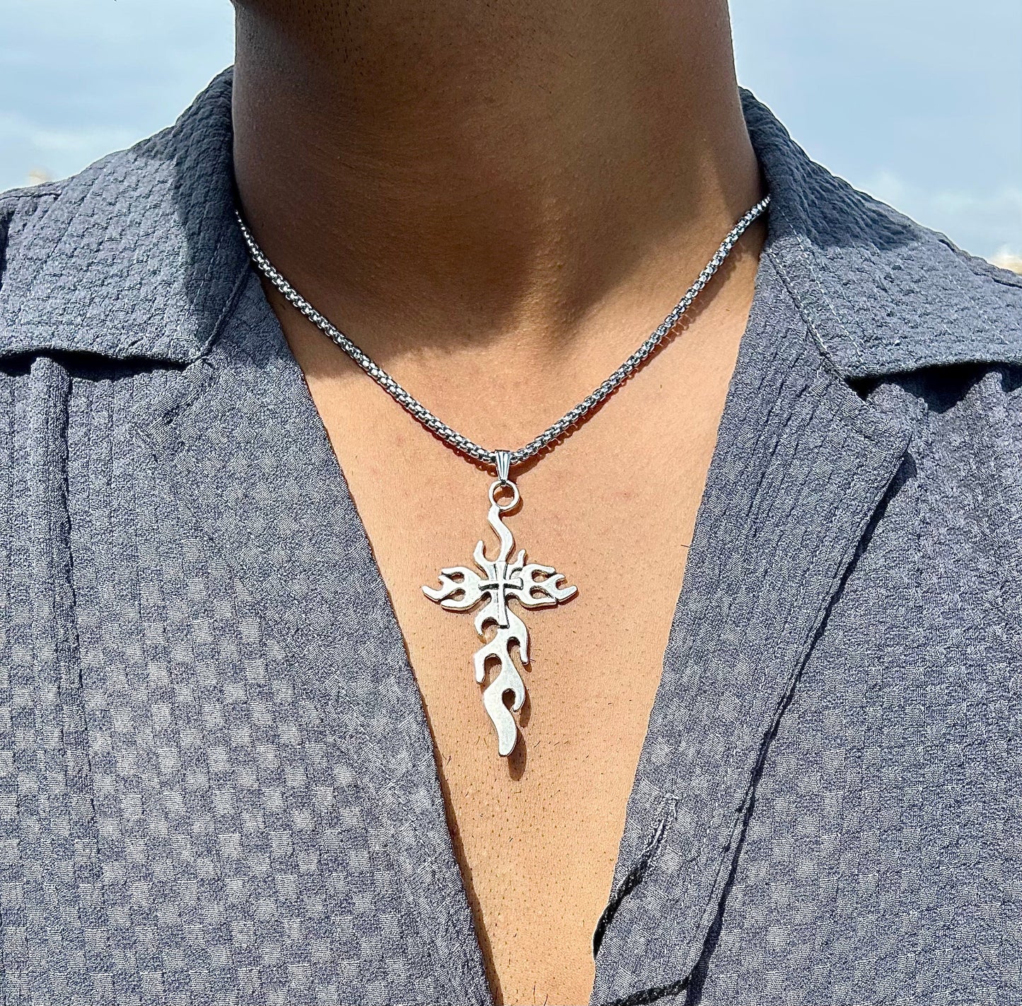 Inferno Cross Necklace