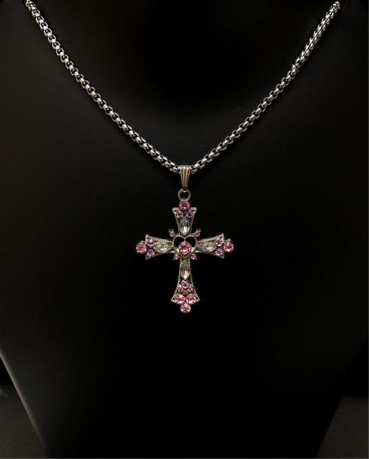 Pink Cross Necklace