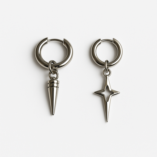 Spike & Celestial Hoop Earrings Combo