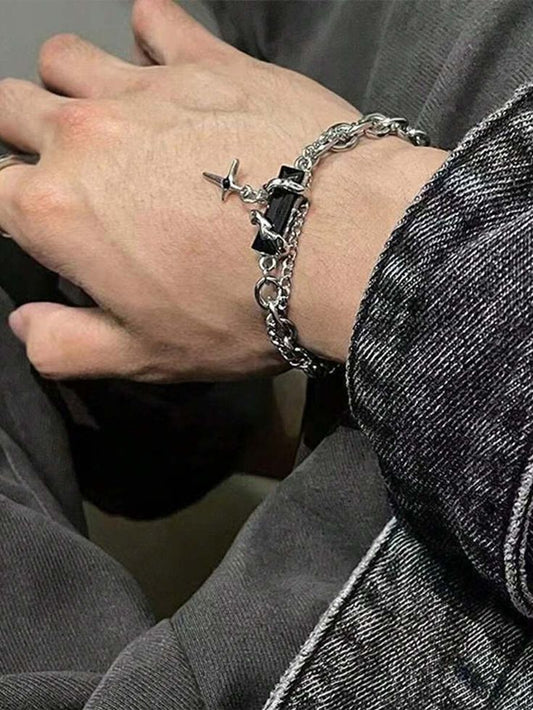SHADOW CROSS LAYERED BRACELET