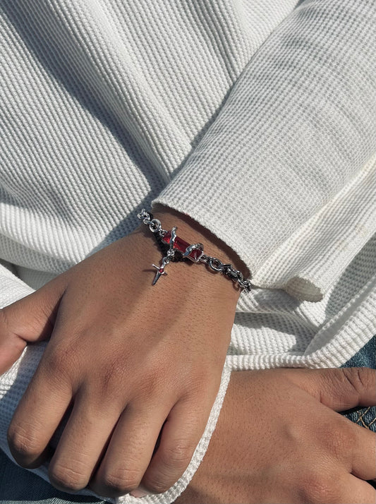 SHADOW CROSS BRACELET (RED)