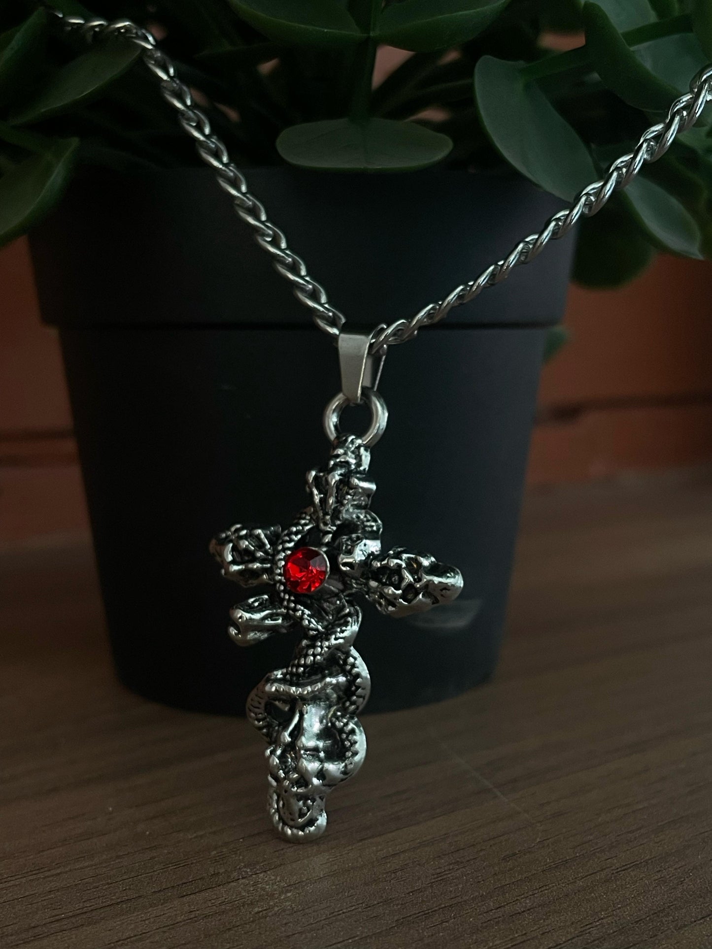 Serpent Cross Necklace