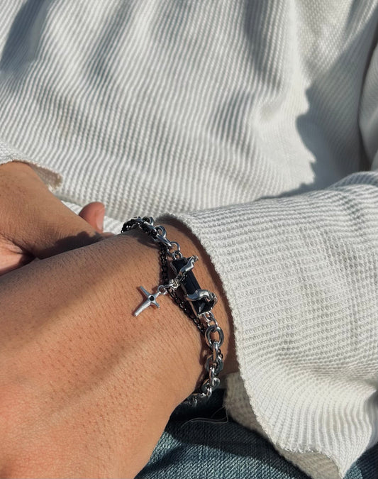 SHADOW CROSS LAYERED BRACELET