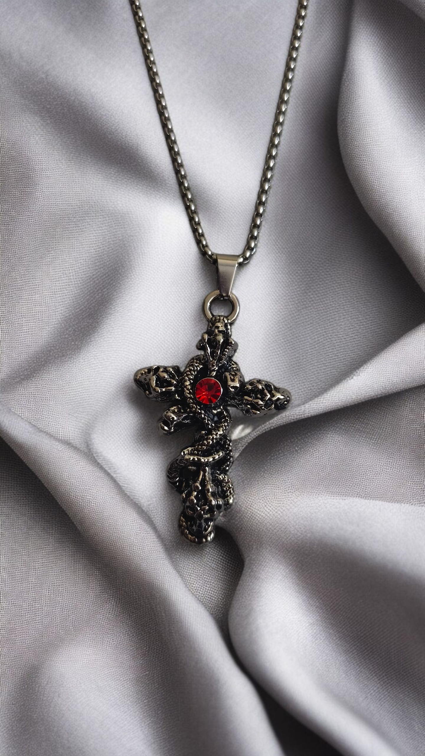 Serpent Cross Necklace