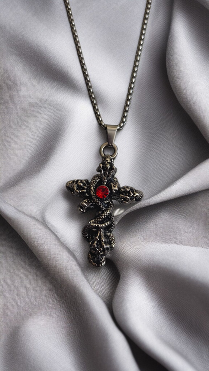 Serpent Cross Necklace