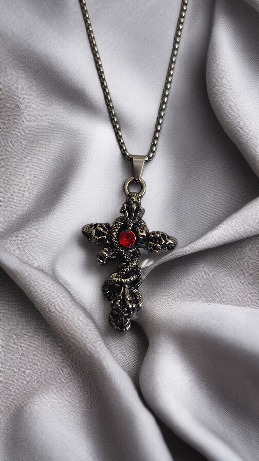 Serpent Cross Necklace