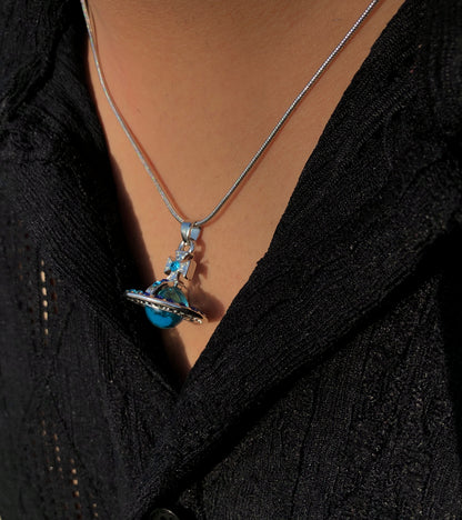 Stellar orb necklace (blue)